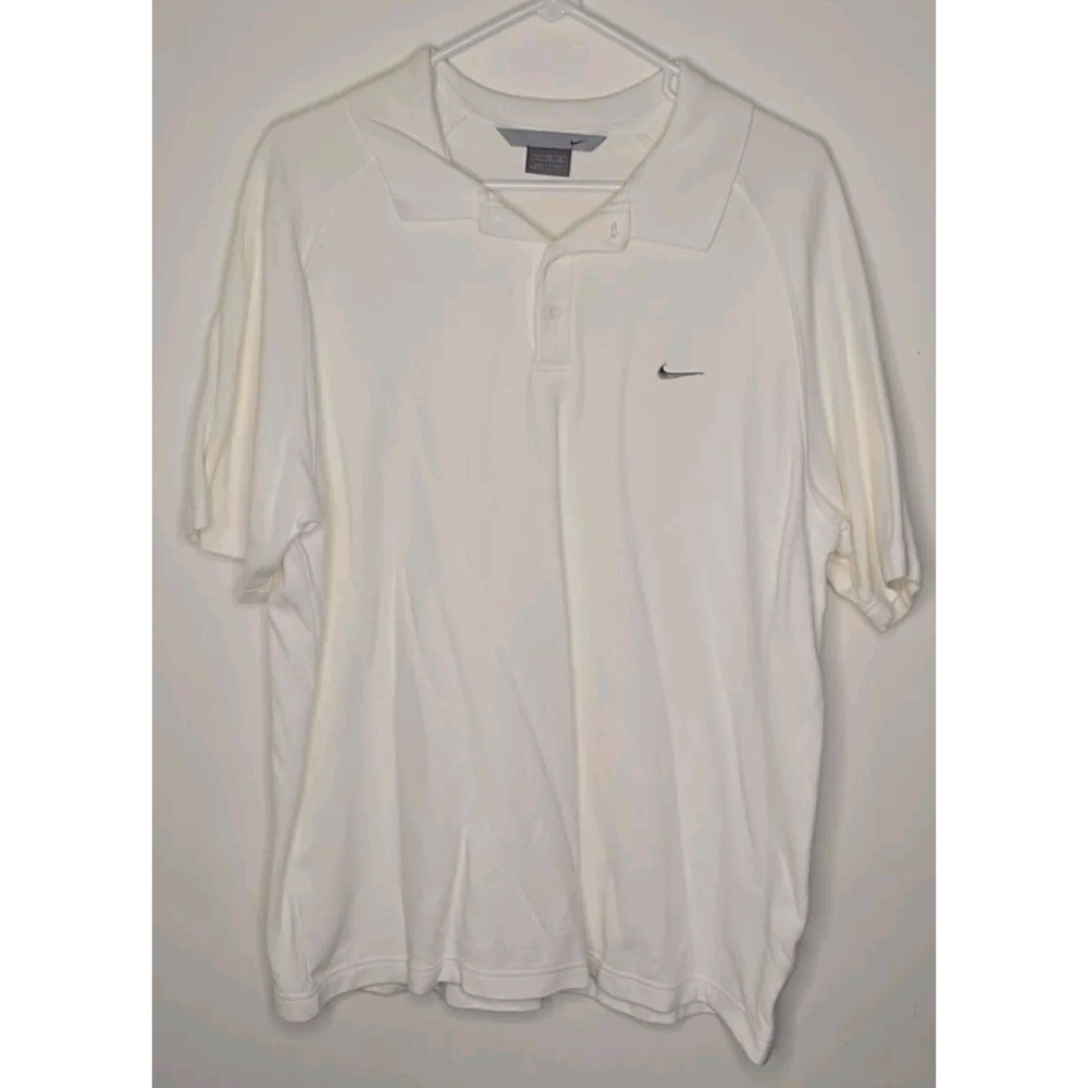 Nike Polo Shirt Mens‎ XL Short Sleeve White  Swoosh Logo